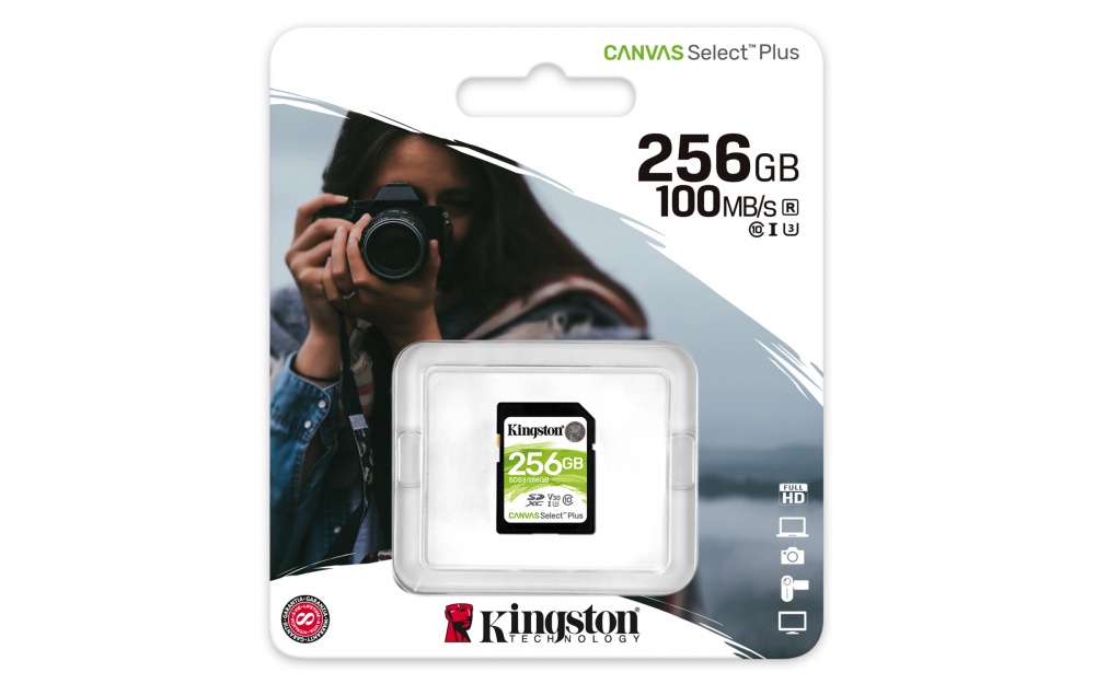 Memoria Flash Kingston Canvas Select Plus, 256GB SDXC UHS-I Clase 10 SKU: SDS2/256GB