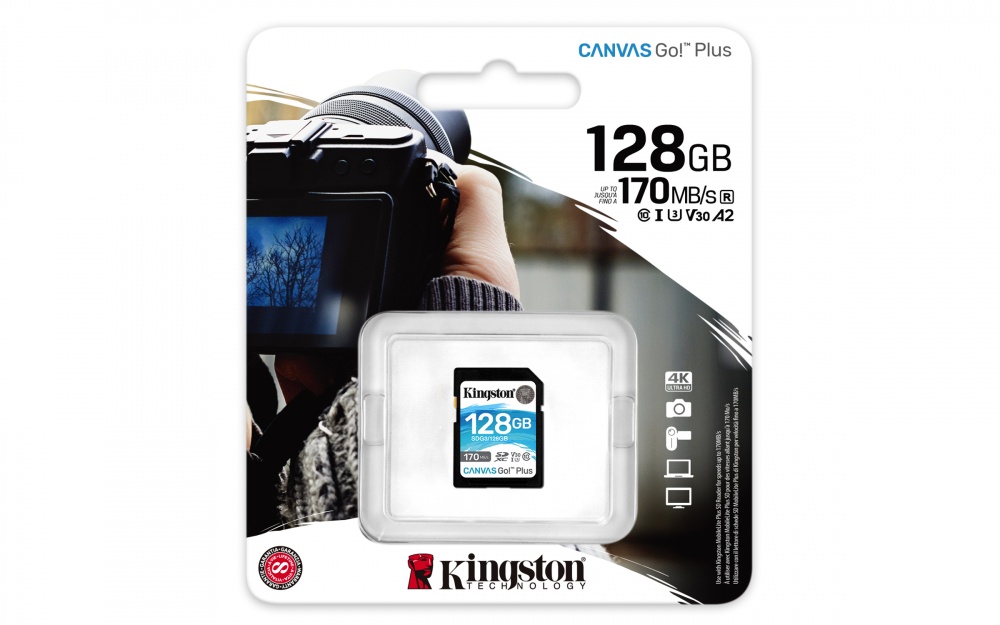 Memoria Flash Kingston Canvas Go! Plus, 128GB SDXC UHS-I Clase 10 SKU: SDG3/128GB