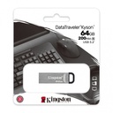 Memoria USB Kingston DataTraveler Kyson, 64GB, USB 3.2, Lectura 200MB/s, Plata SKU: DTKN/64GB