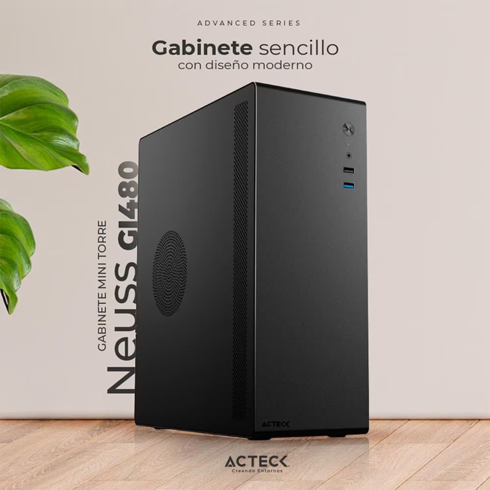 Gabinete Acteck ARSEN GI005, Midi-Tower, ATX/Micro-ATX/Mini-ITX, USB 2.0/3.1, con Fuente de 500W, Negro SKU: AC-922722 (copia)