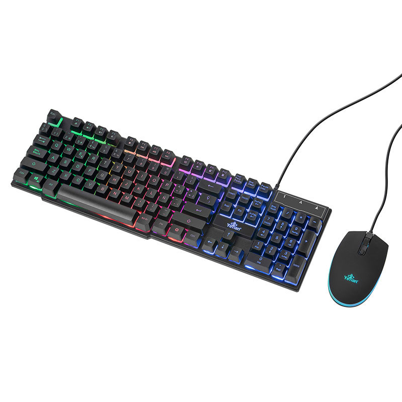 Kit Gamer de Teclado y Mouse Yeyian PHOENIX, Alámbrico, USB, Negro (Español) SKU: YKP-20705