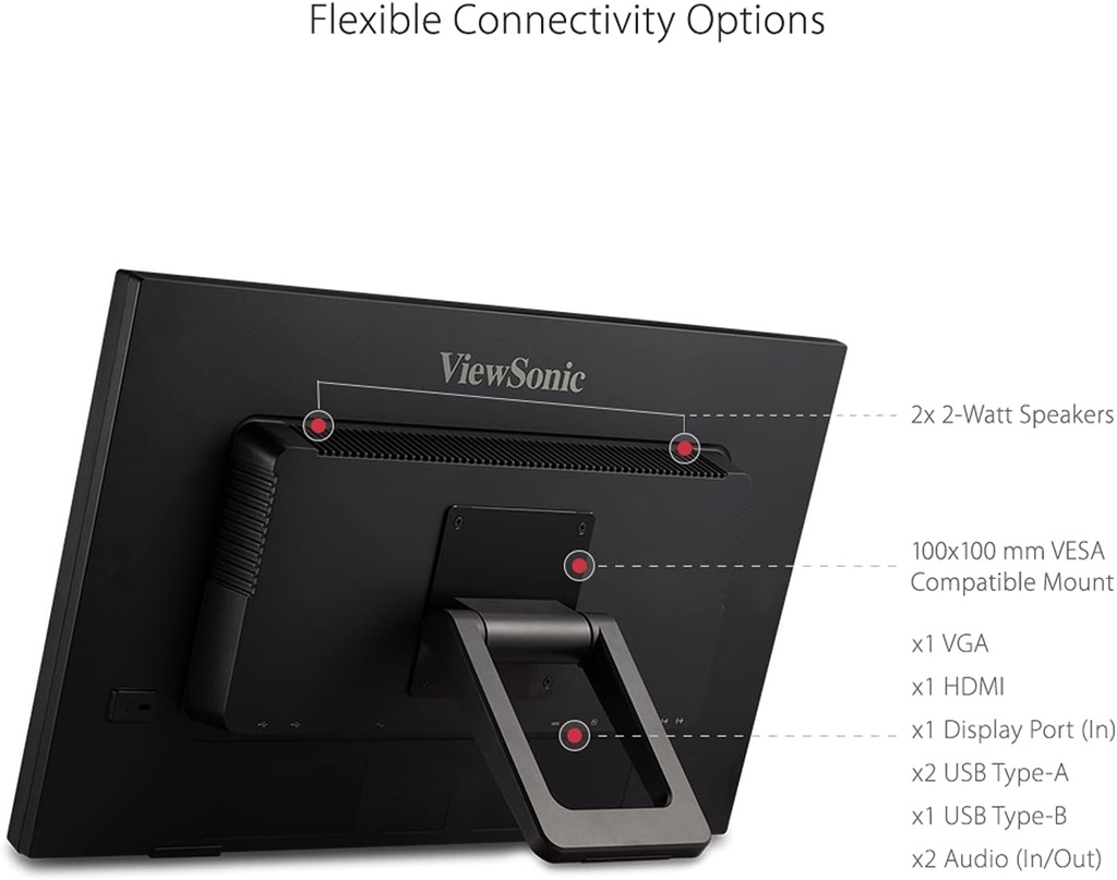 Monitor Viewsonic TD2423D 24" Pulgadas 1080p 10-Puntos Multi IR Touch Screen con HDMI, VGA, USB Hub y DisplayPort SKU:  TD2423D