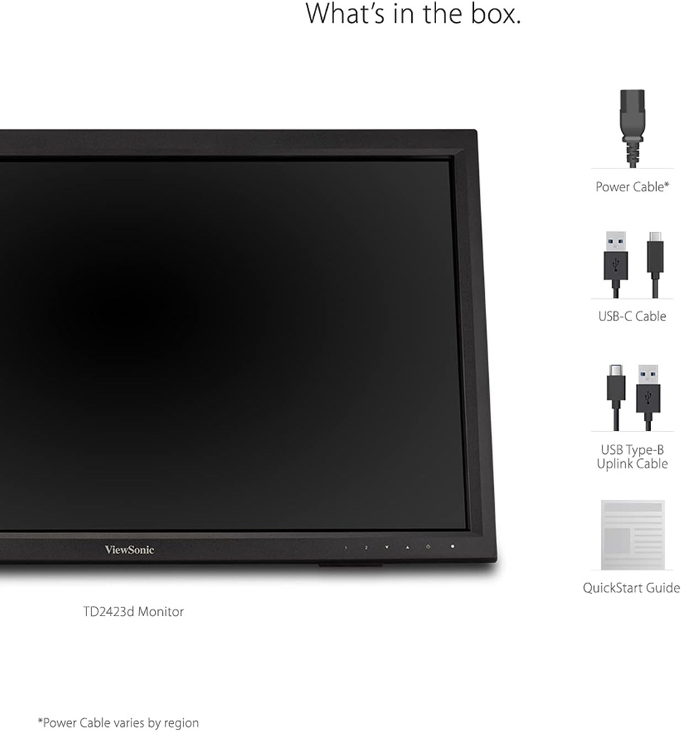 Monitor Viewsonic TD2423D 24" Pulgadas 1080p 10-Puntos Multi IR Touch Screen con HDMI, VGA, USB Hub y DisplayPort SKU:  TD2423D