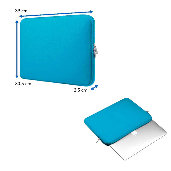 Funda Neopreno Básica, 15.6 Pulgadas, p/Laptop, Neopreno, Azul, BROBOTIX 256349-2 Modelo 256349-2