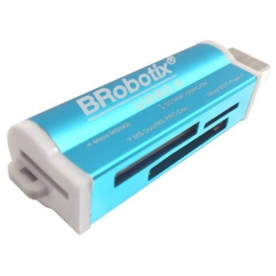 BRobotix Lector de Memoria 180420A, MS Duo/MicroSD/SD, USB 2.0, Azul SKU: 180420A