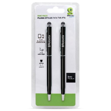 BRobotix Lápiz Digital Stylus Duo Pack para Tablet, Negro SKU: 6000403