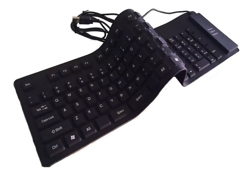 Teclado BRobotix Flexible 801935, Alámbrico, USB, Negro (Español) SKU: 801935