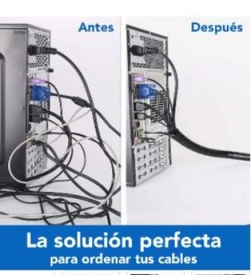 BRobotix Organizador de Cables en Tubo, 1.5 Metros, Negro SKU: 263533