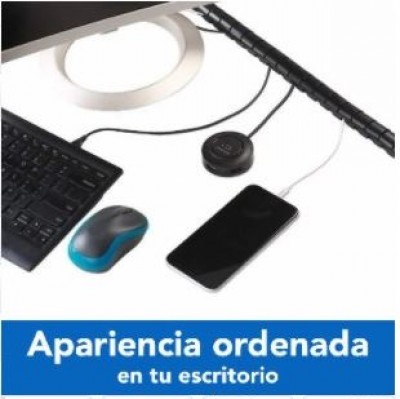 BRobotix Organizador de Cables en Tubo, 1.5 Metros, Negro SKU: 263533