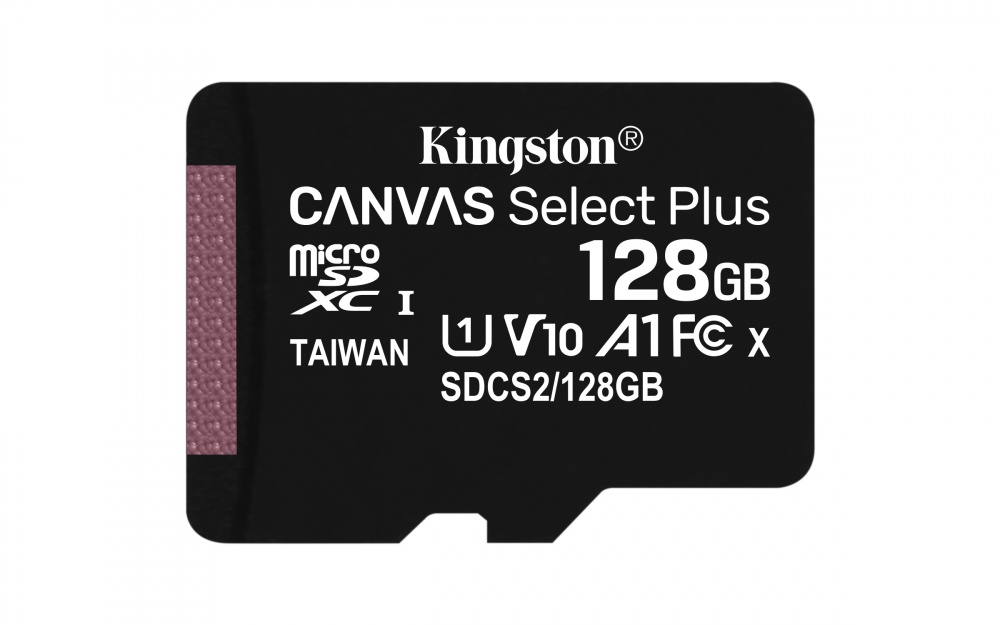 Memoria Flash Kingston Canvas Select Plus, 128GB MicroSDXC UHS-I Clase 10, con Adaptador SKU: SDCS2/128GB