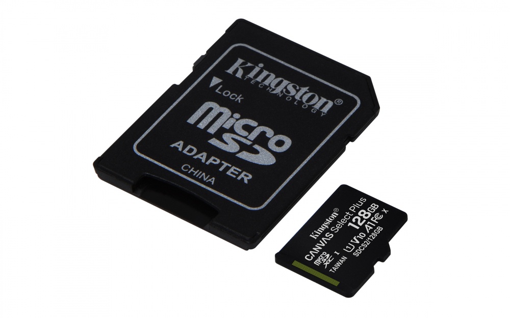 Memoria Flash Kingston Canvas Select Plus, 128GB MicroSDXC UHS-I Clase 10, con Adaptador SKU: SDCS2/128GB