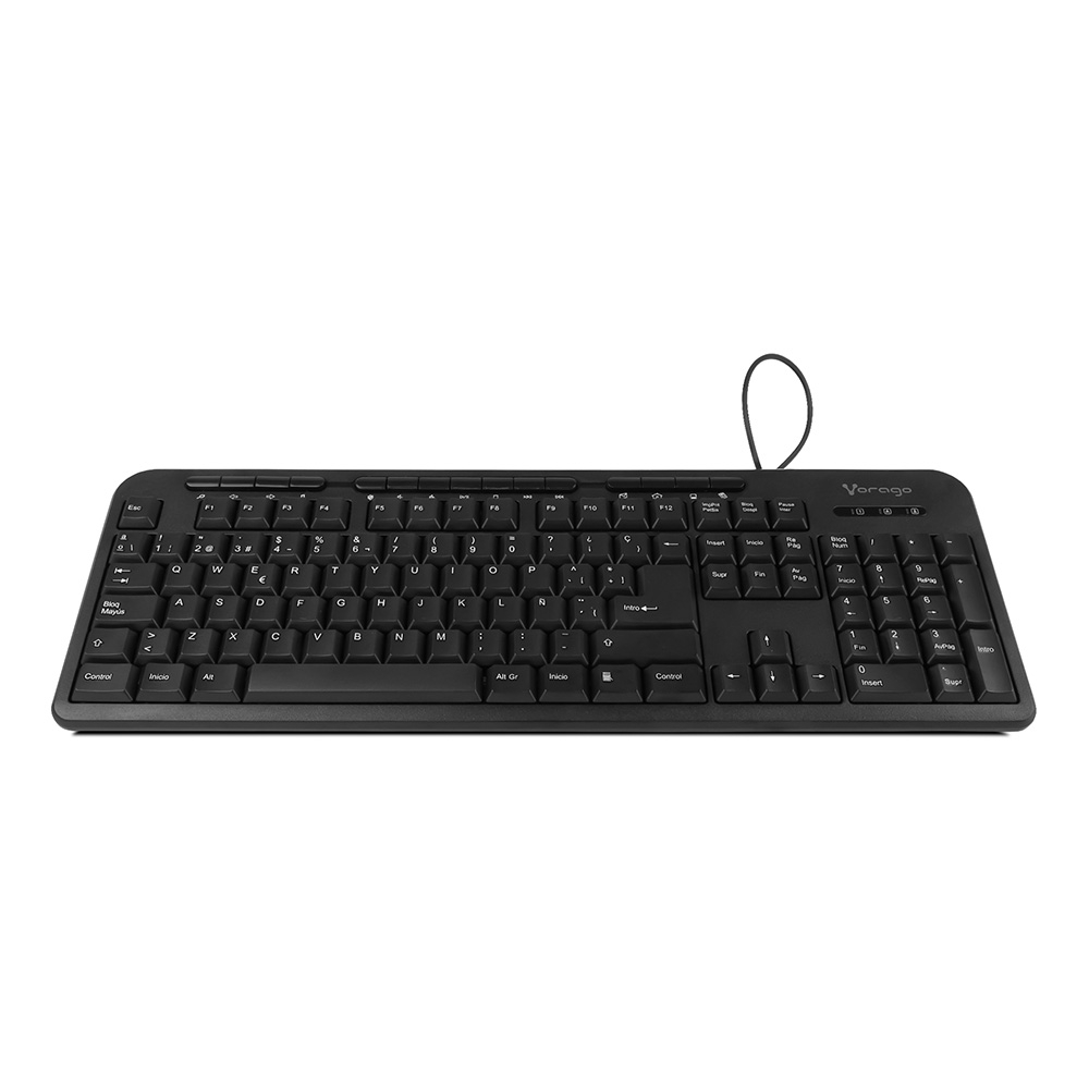 Teclado Vorago KB-204, Alámbrico, USB, Negro (Español) SKU: KB-204