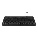 Teclado Vorago KB-204, Alámbrico, USB, Negro (Español) SKU: KB-204