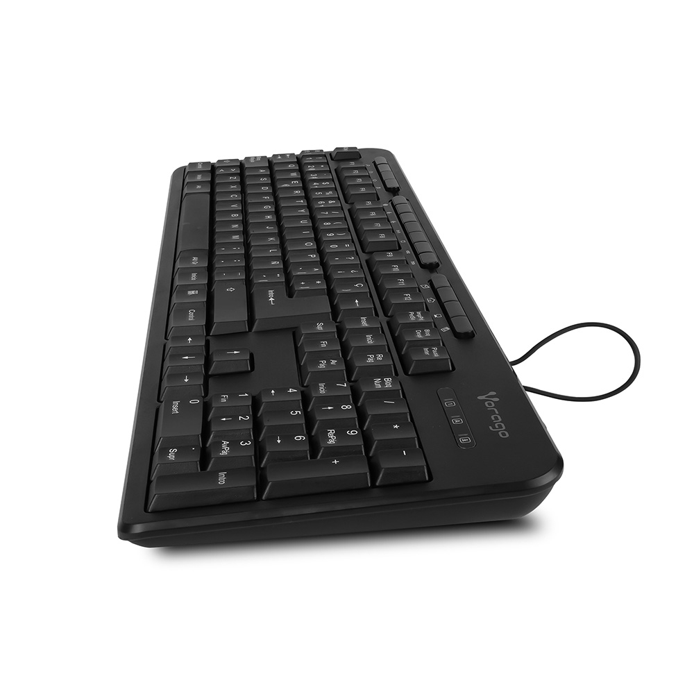 Teclado Vorago KB-204, Alámbrico, USB, Negro (Español) SKU: KB-204