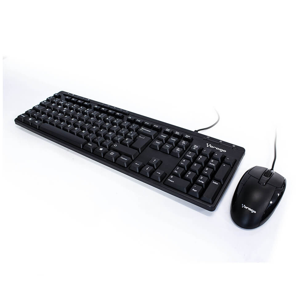 Kit de Teclado Multimedia y Mouse Vorago KM-104, Alámbrico, USB, Negro (Español) SKU: KM-104