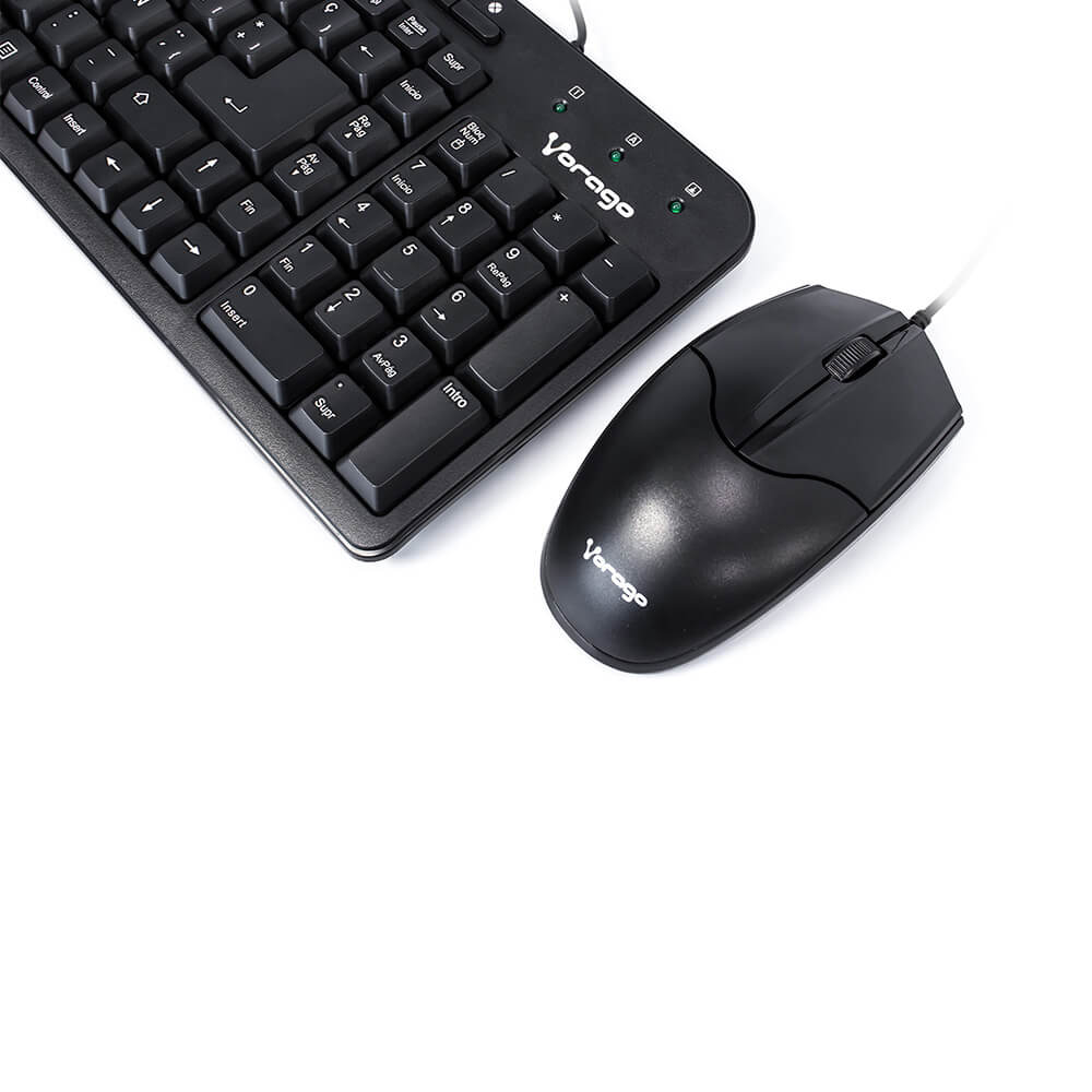 Kit de Teclado Multimedia y Mouse Vorago KM-105, Alámbrico, USB, Negro (Español) SKU: KM-105