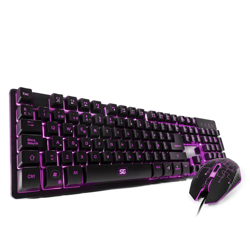 Kit Gamer de Teclado y Mouse Vorago KM-500, Alámbrico, USB, Negro (Español) SKU: KM-500