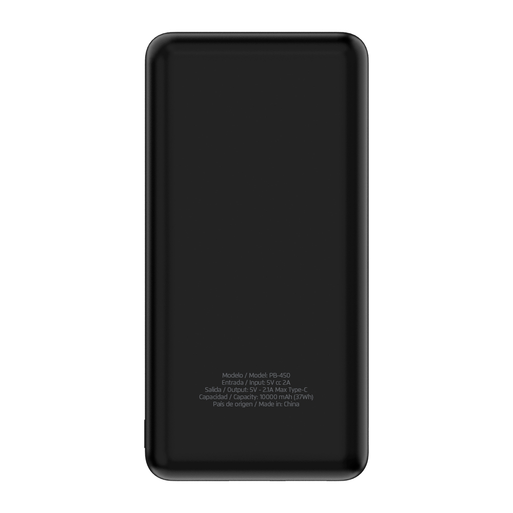 Cargador Portátil Vorago Power Bank PB-450-BK, 10.000mAh, Negro SKU: PB-450-BK