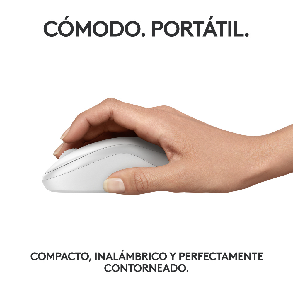 Mouse Logitech Óptico M240 Silencioso, Inalámbrico, Bluetooth, 4,000 DPI, Blanco SKU: 910-007116