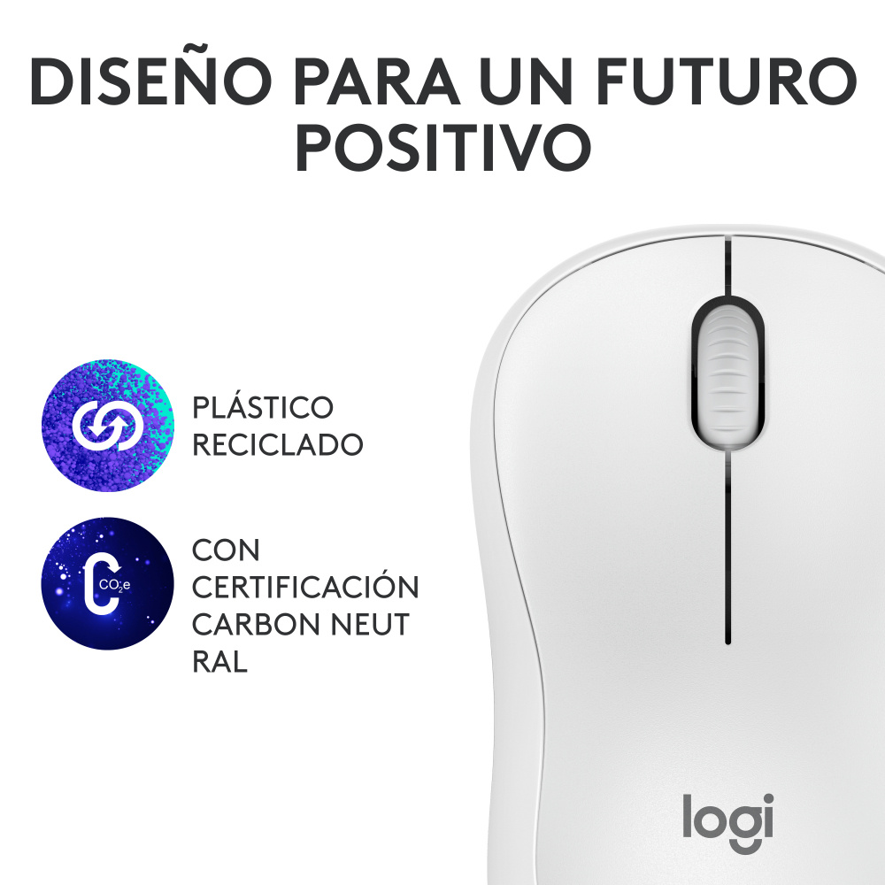 Mouse Logitech Óptico M240 Silencioso, Inalámbrico, Bluetooth, 4,000 DPI, Blanco SKU: 910-007116