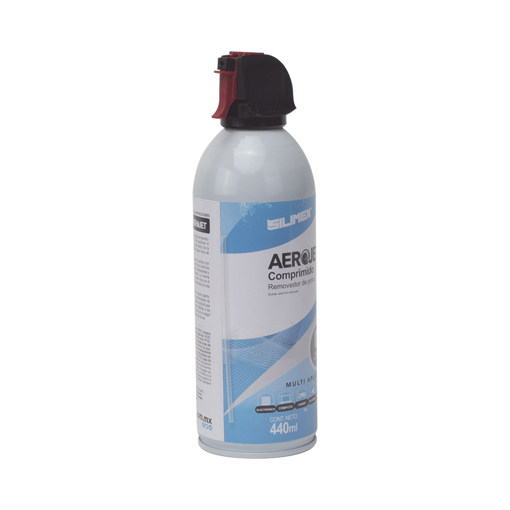 Aire Comprimido Removedor de Polvo SILIMEX de 440 ml. para limpieza de equipos electrónicos SKU: AEROJET-440