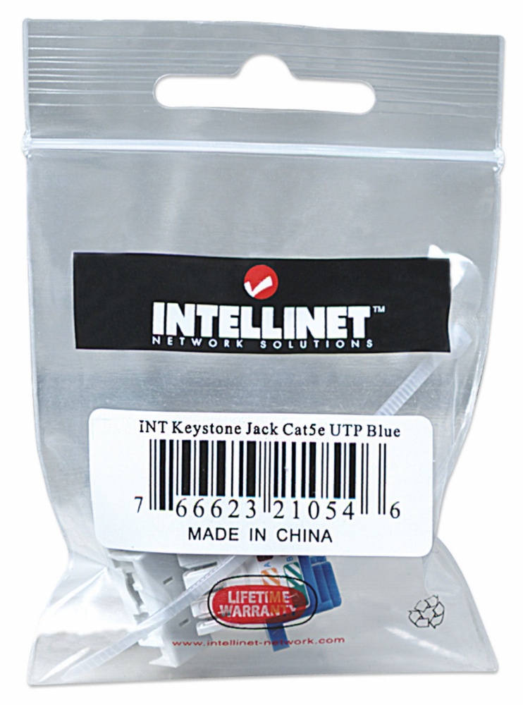 Intellinet Jack Categoría 5e, RJ-45, Azul SKU: 210546