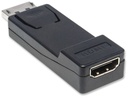 Manhattan Adaptador DisplayPort 1.1 Macho - HDMI Hembra, 1080p, 60Hz, Negro SKU: 151993