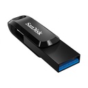 Memoria USB SanDisk Ultra Dual Drive Go, 128GB, USB C, Lectura 150MB/s, Negro/Plata SKU: SDDDC3-128G-G46