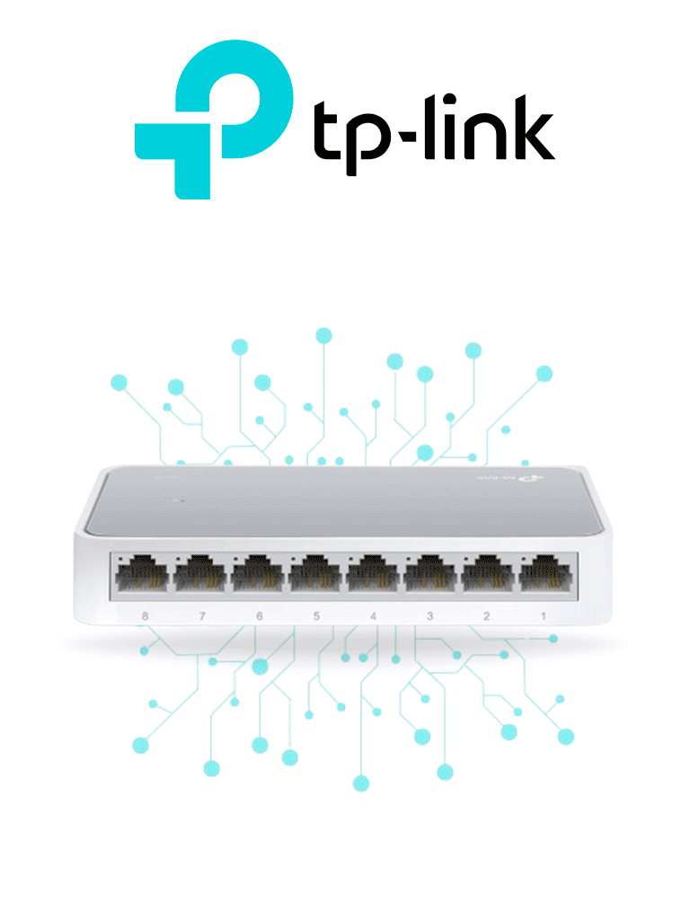 Switch TP-Link Fast Ethernet TL-SF1008D, 10/100Mbps, 1.6Gbit/s, 8 Puertos, 1000 Entradas – No Administrable SKU: TL-SF1008D