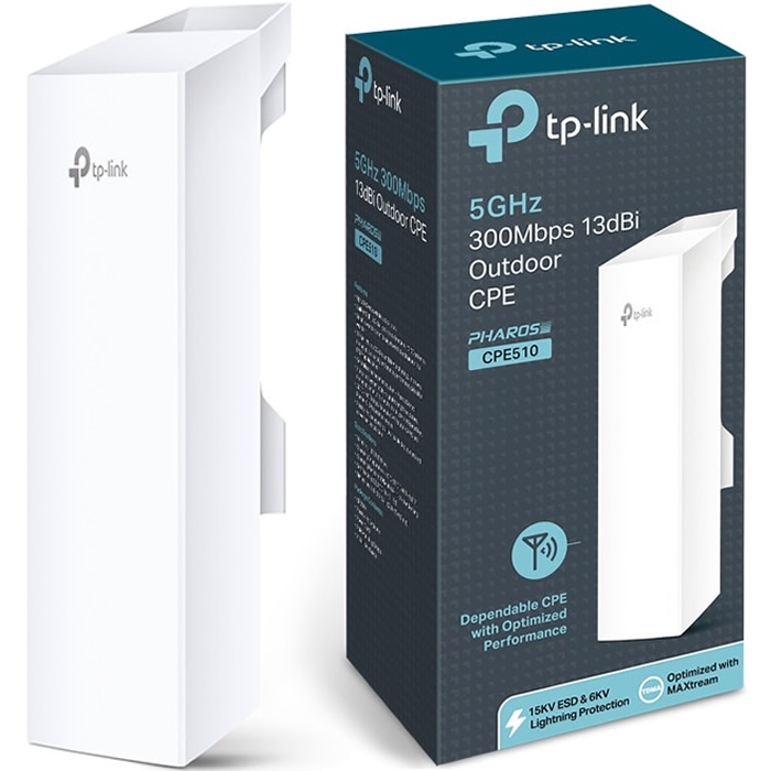 Access Point TP-Link para Exteriores CPE510 Pharos MAXtream, Inalámbrico, 300Mbit/s, 5GHz, 1 Antena de 13dBi SKU: CPE510