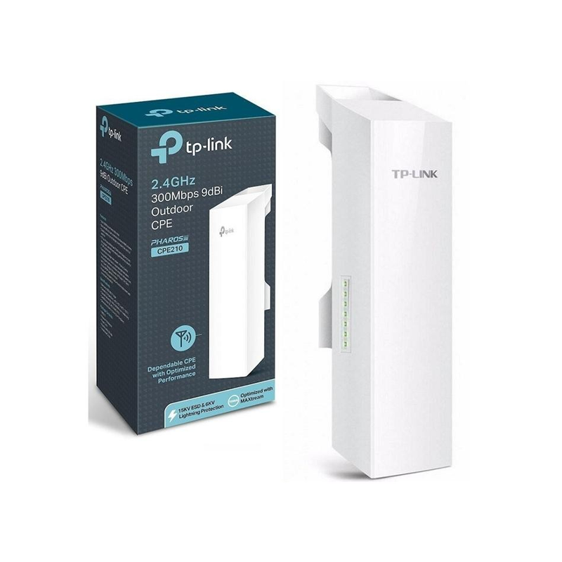 Access Point TP-Link WISP para Exteriores CPE210 Pharos MAXtream, Inalámbrico, 300Mbit/s, 2.4GHz, 1 Antena de 9dBi SKU: CPE210