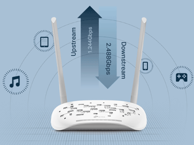 Router TP-Link Gigabit Ethernet XN020-G3V, Inalámbrico, 300Mbit/s, 2x RJ-45, 2.4GHz, 2 Antenas Externas de 5dBi SKU: XN020-G3V