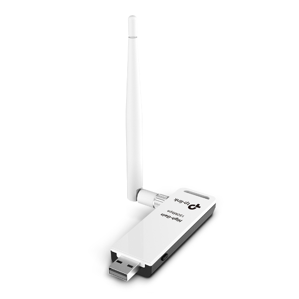 TP-Link Adaptador de Red USB TL-WN722N, Inalámbrico, 2.4 - 2.4835 GHz, con Antena de 4dBi NIC-799 SKU: TL-WN722N