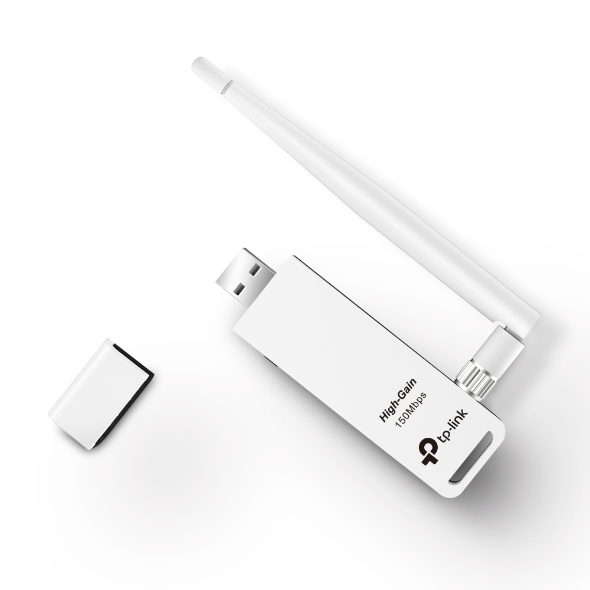 TP-Link Adaptador de Red USB TL-WN722N, Inalámbrico, 2.4 - 2.4835 GHz, con Antena de 4dBi NIC-799 SKU: TL-WN722N