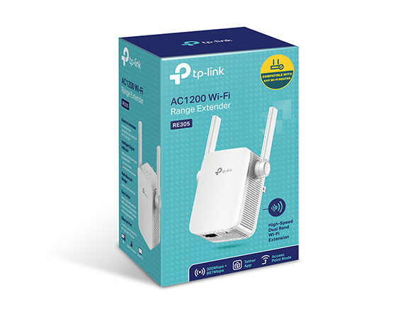 TP-Link Extensor de Rango de Banda Dual RE305 AC1200, 1200 Mbit/s, 2.4/5GHz, 2 Antenas SKU: RE305