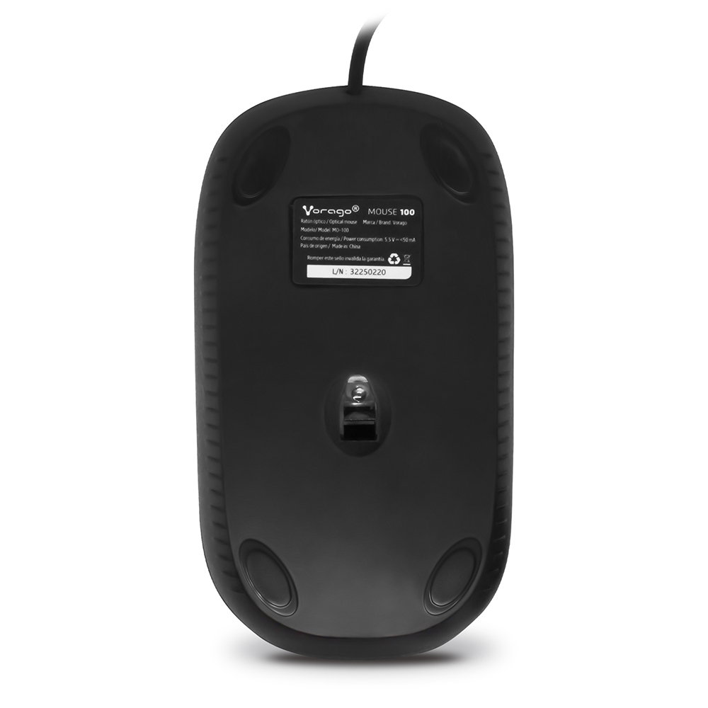 Mouse Vorago Óptico MO-100, Alámbrico, USB, 1000DPI, Negro SKU: MO-100