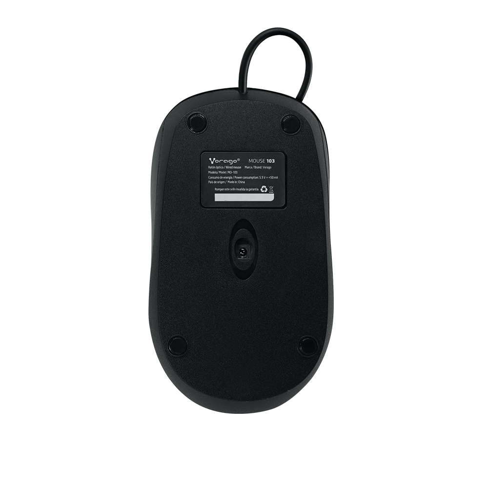 Mouse Vorago Óptico MO-103, Alámbrico, USB, 1000DPI, Negro SKU: MO-103