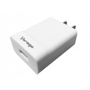 Cargador de Pared Vorago, 5V, USB, Blanco SKU: AU-302-WH