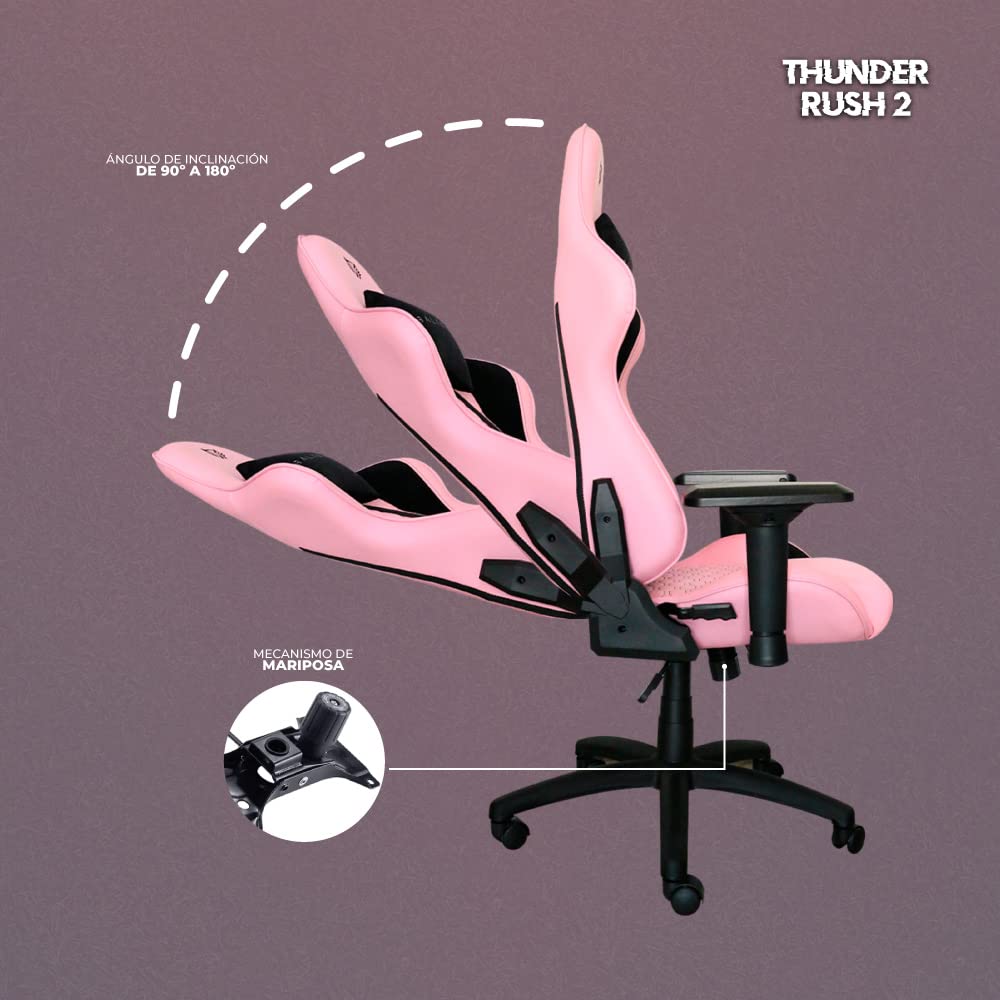 Silla Gamer Balam Rush Thunder 2 Tela 4D Pink Edition SKU: BR-932851