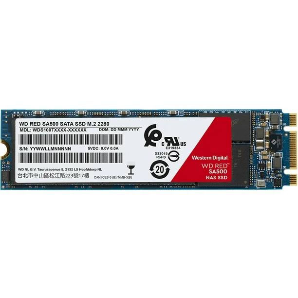 SSD Unidad de Estado Sólido Western Digital WD Red SA500, 2TB, M.2 SATA III (6Gb/s). SKU: WDS200T1R0B