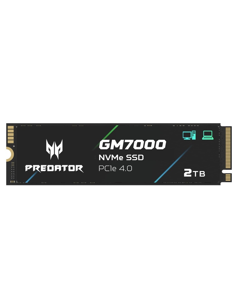 Unidad de Estado Sólido SSD Acer Predator GM-7000 NVMe 1.4, 2TB, PCI Express 4.0, M.2 SKU: BL.9BWWR.106