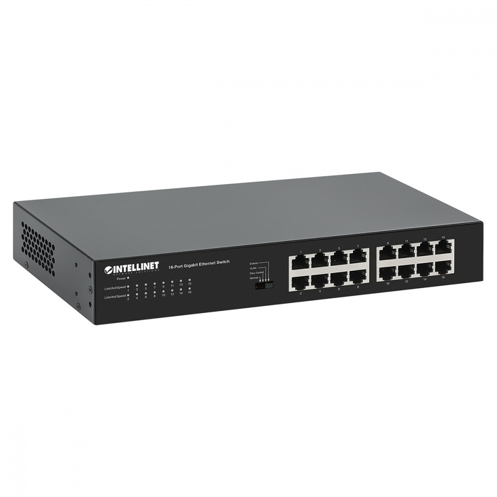 Switch Intellinet Gigabit Ethernet 561815, 16 Puertos 10/100/1000Mbps, 32 Gbit/s, 8.192 Entradas - No Administrable
SKU: 561815