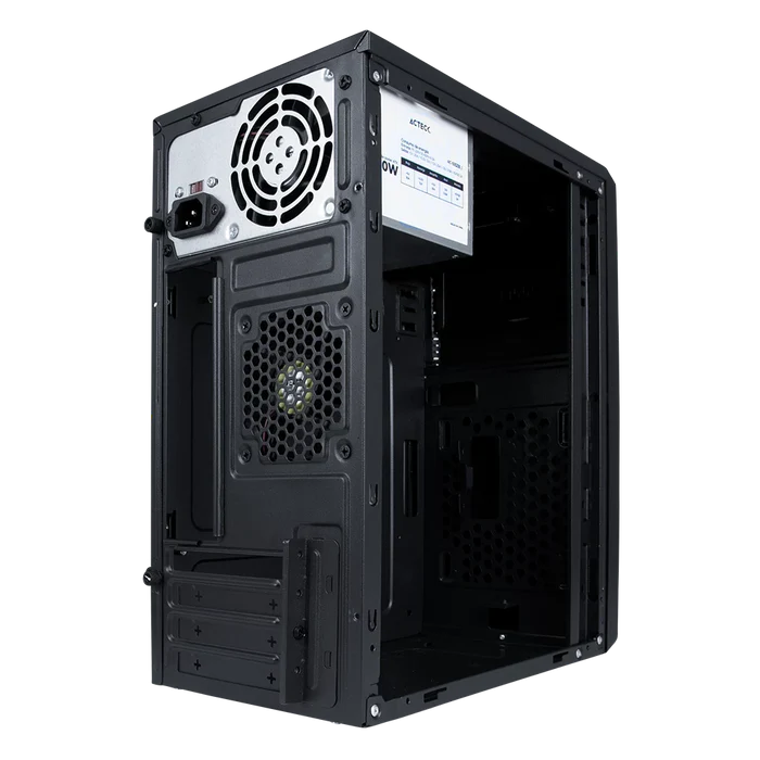 Gabinete Acteck Kioto GI240, Mini Tower, Micro ATX/Mini-ITX, USB 2.0/USB 3.2, con Fuente de 500W, 1 Ventilador Instalado, Negro SKU: AC-932547