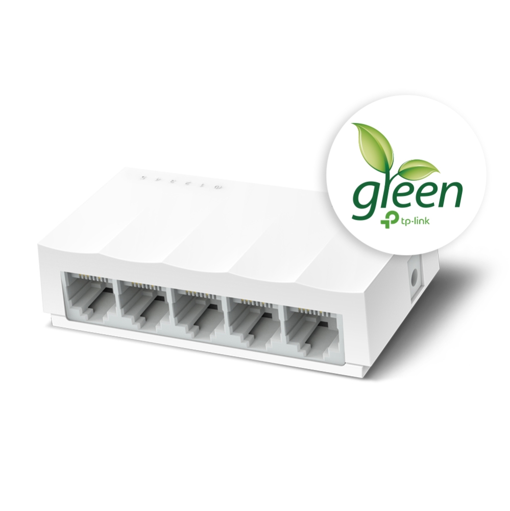 Switch TP-Link Fast Ethernet LS1005, 5 Puertos 10/100 Mbps, 100 Mbit/s - No Administrable SKU: LS1005