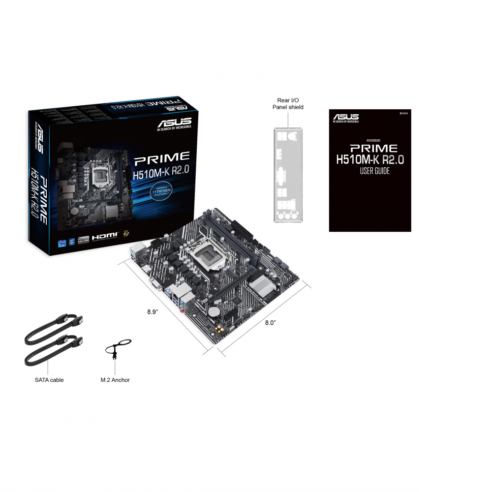 Tarjeta Madre ASUS Micro-ATX PRIME H510M-K R2.0, S-1200, Intel H470, HDMI, 64GB DDR4 para Intel SKU: 90MB1E80-M0EAY0