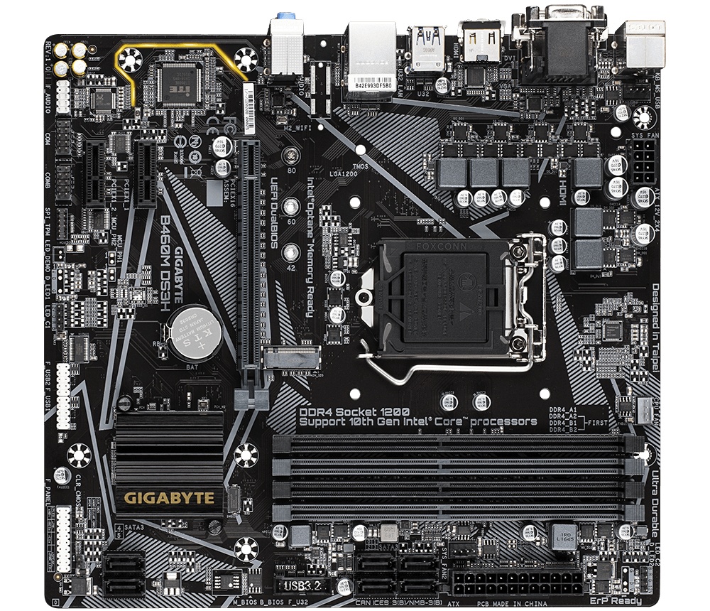 Tarjeta Madre Gigabyte micro ATX B460M DS3H, S-1200, Intel B460, HDMI, 128GB DDR4 para Intel ― No es Compatible con Procesadores Intel 11va. Generación SKU: B460M DS3H