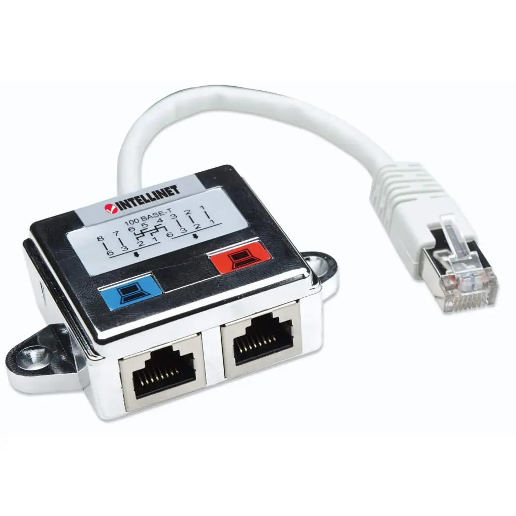 Intellinet Adaptador RJ-45 Macho - 2x RJ-45 Hembra, Plata AC-2145 SKU: 504195