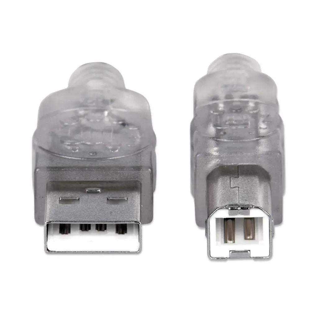 Manhattan Cable de Alta Velocidad USB 2.0, USB A Macho - USB B Macho, 1.8 Metros, Plata CB-165 SKU: 333405