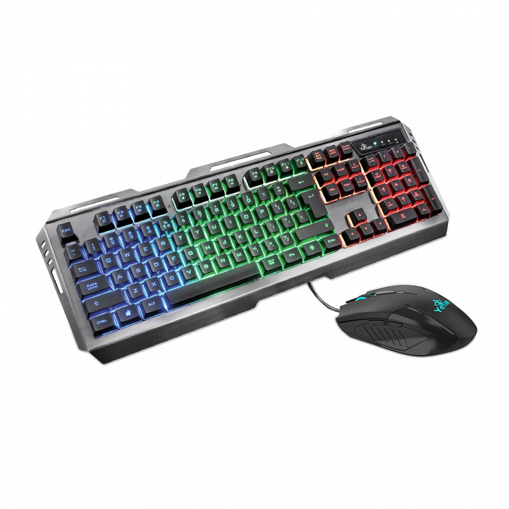 Kit Gamer de Teclado y Mouse Phoenix 3000, Alámbrico, USB, Negro SKU: YKP-20706