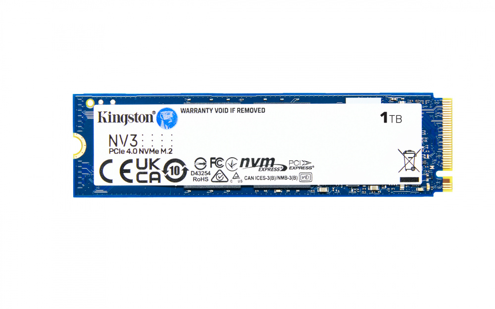 SSD Unidad de Estado Sólido Kingston NV3 NVMe, 1TB, PCI Express 4.0, M.2 Gen 4x4 NVMe SKU: SNV3S/1000G